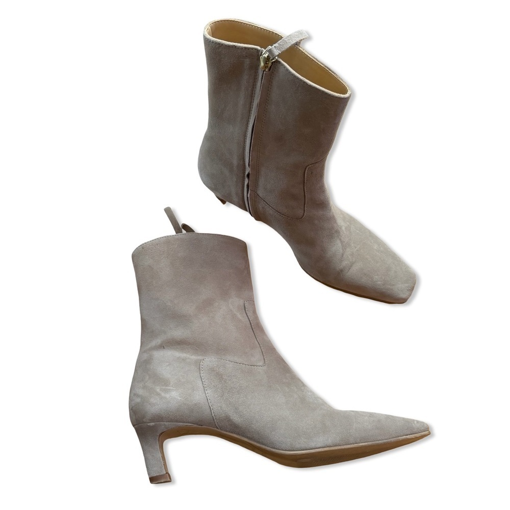 ALOHAS Nash Ankle Boots Beige Tan Suede Heels shoes Revolve 40 9 - Picture 6 of 12